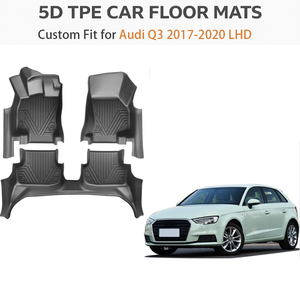 พรมปูพื้นรถยนต์แบบสั่งทำพิเศษ 5D TPE สำหรับ Audi Q3 ปี 2017-2020 |   แผ่นรองพื้นกันน้ำทุกสภาพอากาศ ชุดเต็ม 3.5 มม. ราคาโรงงาน OEM - Product Image 2