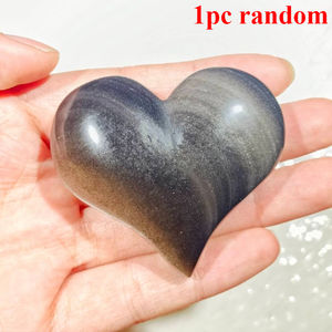 Wholesale High Quality Natural Crystal Stone Crafts Silver Obsidian Peach <b>Heart</b> <b>for</b> Home <b>Decoration</b> and Holiday Gifts - Product Image 4