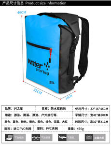 Sac étanche personnalisé en tissu recyclé 500d bâche PVC noir pour le camping en plein air - Product Image 6