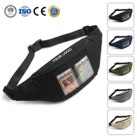 Sac banane unisexe en polyester imperméable avec fenêtre transparente pour cartes gradées, idéal pour collectionneurs - Motif fruits personnalisé