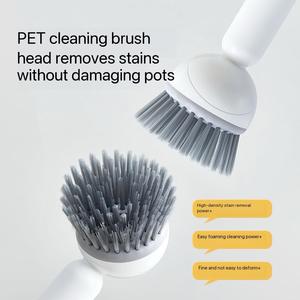 Wholesale Long-Handled Rotating Pan <b>Brush</b>, Plastic Kitchen <b>Cleaning</b> <b>Brush</b> with Soap Dispenser for Pots Pans - Product Image 6