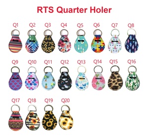 Rts neoprene coin chapstick holder <strong>quarter</strong> holder carabiner <strong>keychain</strong> wholesale waterproof  - Product Image 6