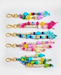 Kit de fabrication de porte-clés perlés pour femmes, 421 pièces, perles acryliques en forme de cœur, étoile, fleur, lettre, alphabet, accessoires de breloques pour porte-clés à faire soi-même - Product Image 3