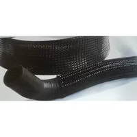 Gaine de protection tressée flexible et extensible en PET pour câbles, noire, sans halogène, ignifuge VW-1 600V