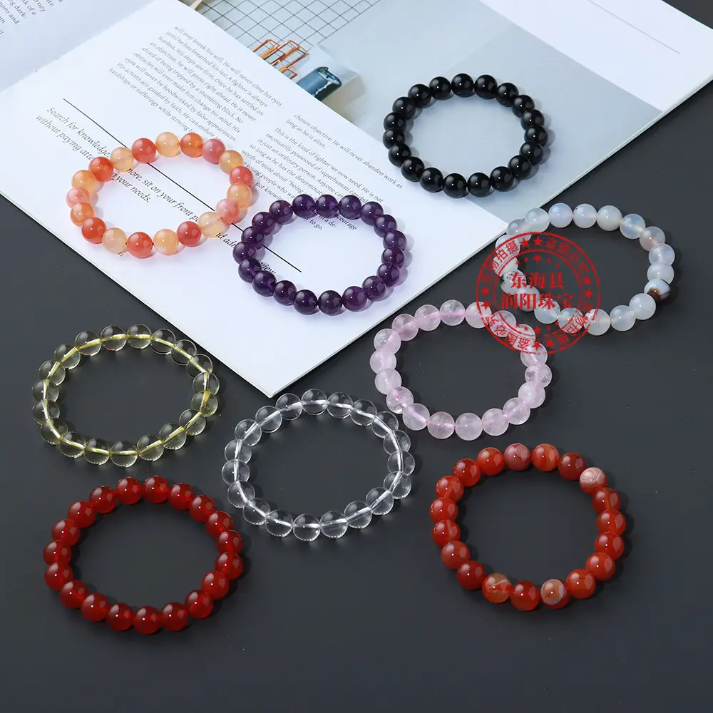 Commercio all'ingrosso guarigione diversi tipi braccialetto di perline di cristallo braccialetti di pietre preziose naturali donna uomo ragazze regali di compleanno