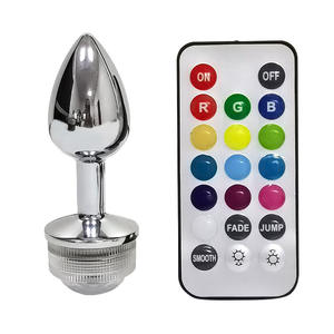 Kleine Analplugs mit Fernbedienung, bunte LED-Analsexspielzeuge für Paare, Großhandel, Metall-Analplug, Prostatamassagegerät - Product Image 1