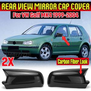 2PCS Coques de rétroviseurs latéraux noires brillantes pour VW Golf MK4 1999-2004 - Product Image 1