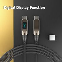 Câble USB-C Tendance Actuelle 240W 100W avec Affichage Numérique LED, Câble de Données Haute Qualité Certifié CE FCC pour Batterie Externe