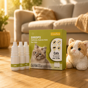 Vente en gros : Accessoires de sécurité pour animaux de compagnie, anti-puces et tiques, à base d'huiles essentielles végétales, 3 doses, pour la prévention et le contrôle, pour chiens et chats - Product Image 1