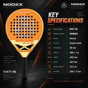 Raqueta de Pádel de Carbono Completo 18K con Cabeza Redonda NODEX 2026, Nueva Superficie Rugosa 3D, Optimizada para Efecto y Control, Raqueta Personalizada - Product Image 1