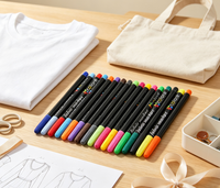 Kit de 12 marqueurs textiles vibrants avec étui de rangement |   Stylos à peinture textile les plus vendus pour la création de mode DIY et les cadeaux faits main