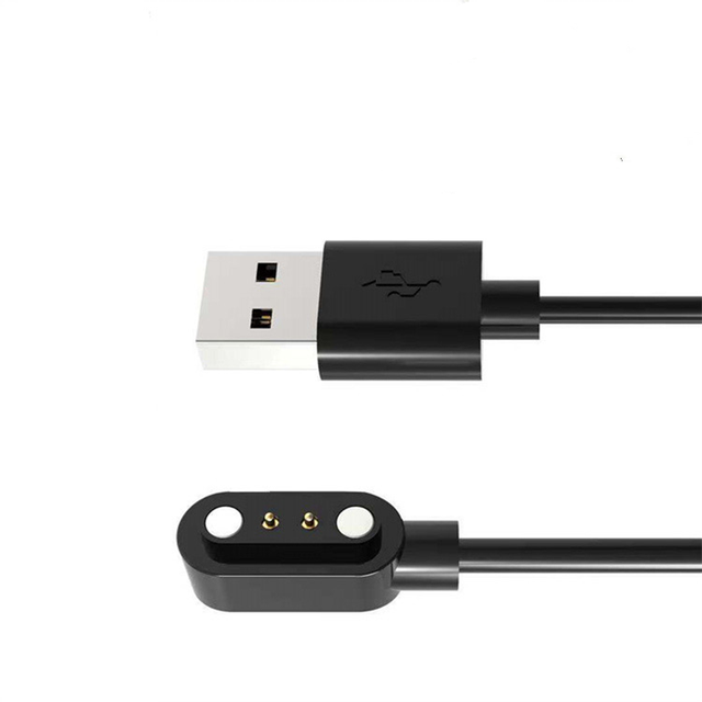 Magnetic USB Charging Cable 2 Pogo Pins Pure Copper Smart Watch Charger Compatible for Yamaha Printer Computer IOS Devices Braid
