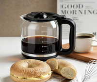 Carafe à café en verre de remplacement pour cafetière, vente chaude en usine, 14 tasses, compatible avec de nombreux modèles de cafetières