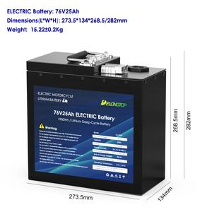 Batterie au lithium pour moto électrique Delong 72 volts, scooter électrique, vélo électrique, batteries LiFePO4 76V 25Ah 30Ah à décharge profonde - Product Image 4