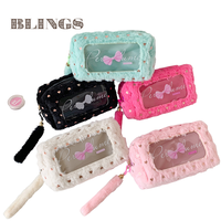 Sac à cosmétiques zippé en gros pour femmes, sac à maquillage brillant à paillettes, organiseur de maquillage, pochette de fête, sac de voyage pour sac à main