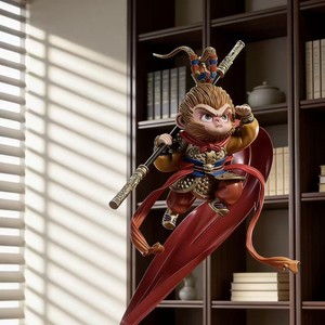 Figura Personalizable de Sun Wukong en Cobre BZY, Decoración para el Hogar y la Oficina, Regalo Comercial y Festivo, con Bastón Dorado - Product Image 4