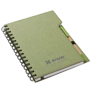 Wholesale Customized Logo College Ruled Spiral Notebook With Sticky Notes A5 Writing Notepad With Ball Pen Gift Set