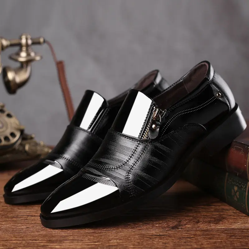High grade fashion Formal Lace Up black Dress Shoes for men Men's Business derby dress Shoes