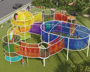 Filet en nylon arc-en-ciel personnalisable pour aire de jeux extérieure pour centre de divertissement - Cadre d'escalade à cordes, balançoire, divertissement familial pour enfants - Product Image 4