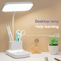 Lampe de bureau LED blanche multifonctionnelle, batterie grande capacité, veilleuse et lampe de lecture pour dortoir étudiant et chevet