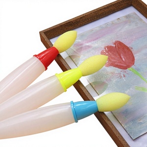 Ensemble de 3 pinceaux éponge pour tout-petits, grands pinceaux ronds en mousse pour le <span class=keywords><strong>dessin</strong></span> artistique précoce des enfants - Product Image 1