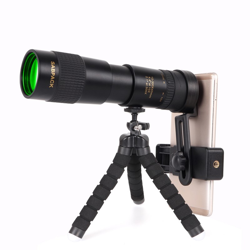 SABPACK  BAK4 monocular  Zoom Telescope  10--300x40 telescope with smart phone clip - Factory Directly