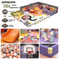 Équipement de terrain de jeu intérieur personnalisé sur le thème du cirque : toboggan en spirale, toboggan ondulé, piscine à balles, piste de course, carrousel, basket-ball |   OEM&ODM