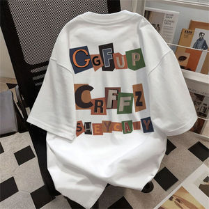 เสื้อยืดพิมพ์ลาย Guangzhou Fa Lucky Creative สำหรับฤดูร้อน ผ้าคอตตอน 100% เนื้อหนา ทรงโอเวอร์ไซส์ สวมใส่สบาย เหมาะสำหรับทุกเพศทุกวัน - Product Image 4