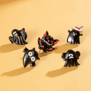 Pendientes de Halloween KI Young con diseño de búho fantasma de dibujos animados, estilo oscuro, murciélago único - Product Image 2