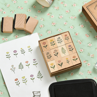 Tampon encreur en bois avec logo, manche en bois, pour loisirs créatifs, scrapbooking et fournitures de fabrication de cartes