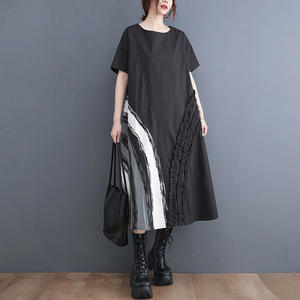 Taglia unica Han versione nuova ampia moda abito rotondo con scollo rotondo stampato di grandi dimensioni abito di media lunghezza - Product Image 5