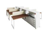 Poste de travail modulaire ouvert moderne pour 4 personnes, mobilier de bureau, design de table de travail, table de bureau avec pieds en métal, postes de travail de bureau