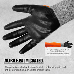 Maniche da braccio in poliestere antiabrasione da 13 Gauge con polsino resistente al taglio e impugnatura liscia in Nitrile - Product Image 3