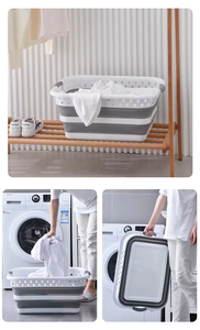 Panier à linge pliable 38L en plastique avec poignée pour salle de bain, enfants, adultes, usage domestique - Vente en gros usine - Product Image 6