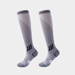 Chaussettes de compression roses pour le yoga, la course à pied, respirantes, soutien musculaire, longueur mollet, chaussettes de sport - Product Image 4