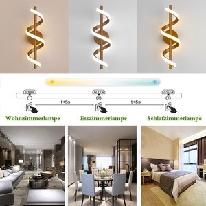 Luz de pared decorativa en espiral para pared, estilo moderno para pasillo, entrada, pasillo, sala de estar, mesita de noche, lámpara de lectura Simple - Product Image 2