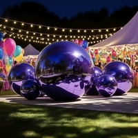 Ballon à miroir géant gonflable moderne en PVC argent or sphère réutilisable pour la décoration de fête d'anniversaire de mariage