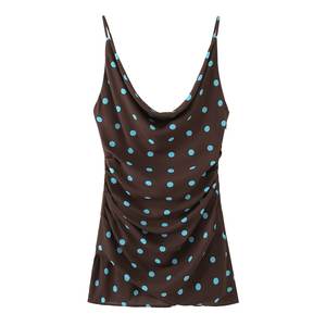 MYST&ZA Abbigliamento Donna Primavera 2026 Nuova Moda Sexy <span class=keywords><strong>Abito</strong></span> <span class=keywords><strong>Mini</strong></span> a <span class=keywords><strong>Pois</strong></span> con Scollo Drappeggiato e Schiena Scoperta 3564051 - Product Image 1