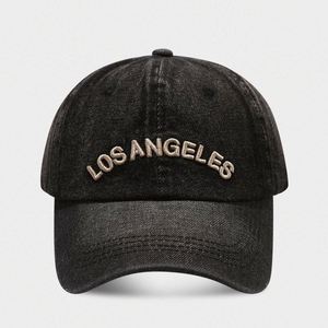 Gorra de Béisbol Retro Americana Azul Denim con Bordado de Los Ángeles, Estilo Deportivo y Urbano - Product Image 6