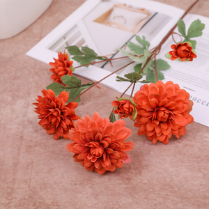 Flores Artificiales de Crisantemo y Dalia de Seda, Modelo Ruyi de Seis Cabezas RYM-357 para Decoración de Bodas, Hogar y Fotografía - Venta al por Mayor - Product Image 6