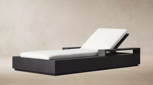Chaise longue réglable en aluminium avec revêtement poudré résistant aux intempéries, minimaliste, pour piscine, hôtel et complexe hôtelier - Product Image 2