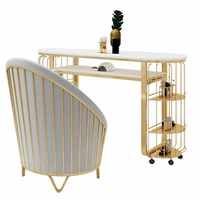 Mobilier européen en tissu unique Ensemble d'équipement de salon de coiffure de luxe Mobilier maison Ensemble de table et de chaises de manucure moderne