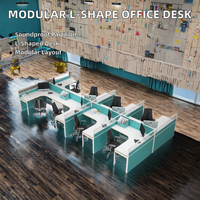 Postes de travail en L, bureaux, mobilier de bureau moderne, cloisons insonorisées, cloisons de bureau modulaires, murs de séparation