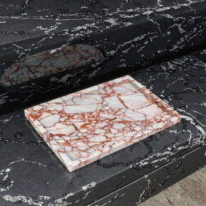Bandeja Moderna de Mármol Rojo Calacatta Natural, Forma Ovalada Pulida, para Hotel, Hogar, para Velas, Bocadillos, Decoración de Mesa, Villa - Product Image 2
