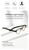 Monture de lunettes anti-lumière bleue à 7 couches de peinture pulvérisée, style rétro géométrique en TR Propionate avec branches à insert métallique interne
