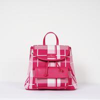 Sac à dos pour femme ODM en crochet rouge à motif géométrique, léger, élégant, portable, avec cadre interne et fermeture éclair