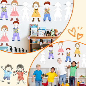 120 Pcs Blank <strong>Paper</strong> Cutouts <strong>Paper</strong> <strong>Doll</strong> Kids Shaped <strong>Papers</strong> Multicultural Construction People Cutouts for Kids DIY Craft Art - Product Image 5