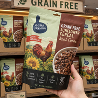 Sachet d'emballage alimentaire imprimé à fond plat pour céréales, noix, fruits secs, granola et produits de collation – Vente en gros