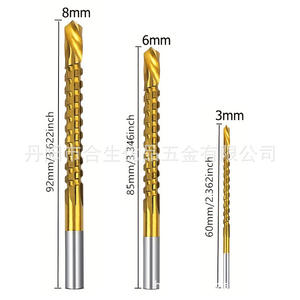 Mr <b>Drill</b> Center <b>Drill</b> Bit Hexagonal Shank Gold Finish 6Pc <b>Step</b> <b>Drill</b> Set Metal Drilling Kit - Product Image 2