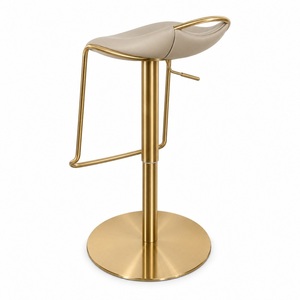 Tabouret de bar moderne en or réglable en hauteur avec repose-pieds USA DDP - Product Image 5